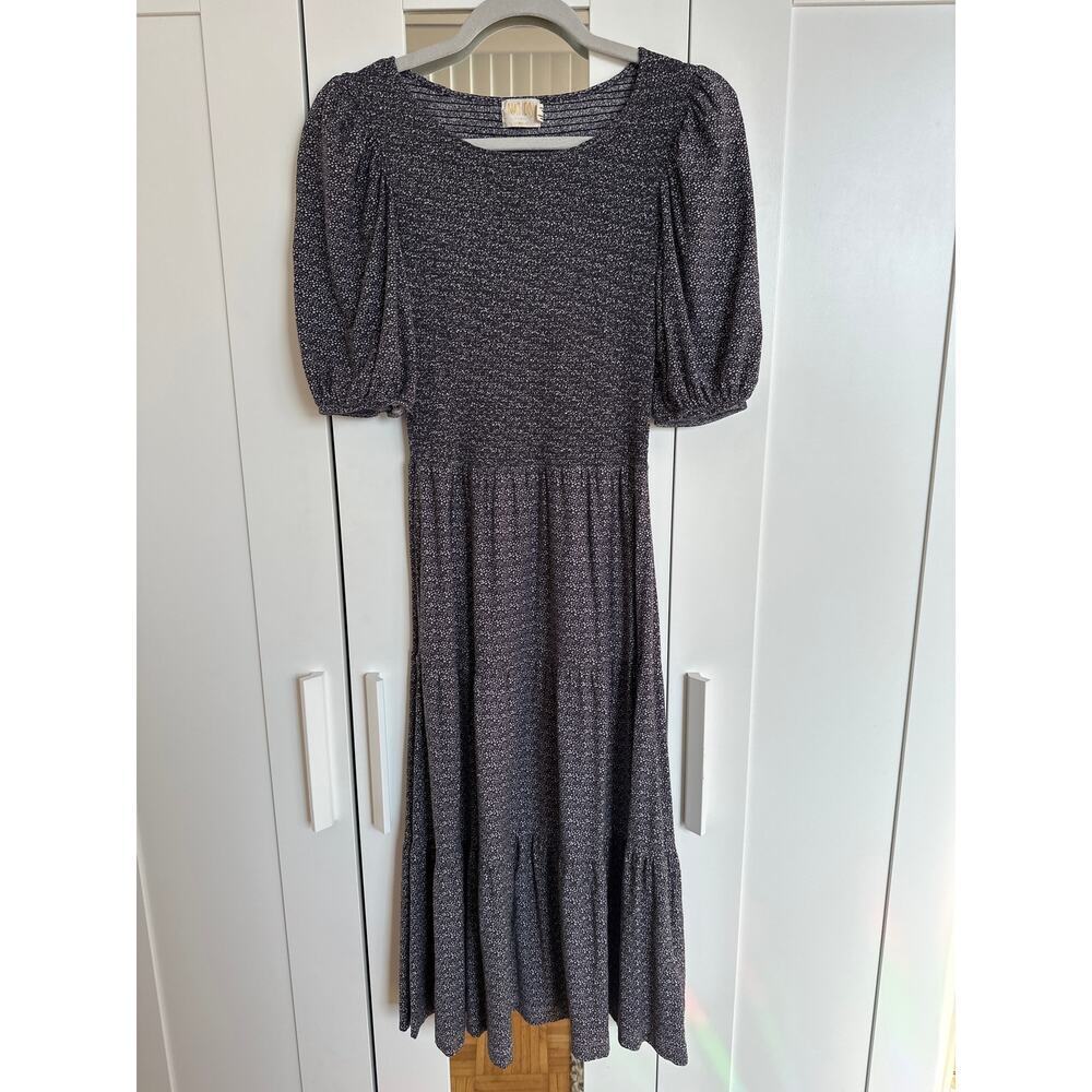 Nation LTD Florence Smocked Peasant Balloon Sleeve Dress, Size XS, Like New - Picture 2 of 7